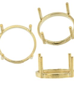 14K Yellow Gold Round Low Base Head Setting Mounting 4 Prong 0.03ct - 9.00ct