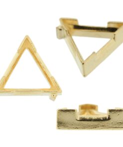 14K Yellow Gold Triangle Low Base Head Setting Mounting V-Ends 0.12ct - 2.00ct