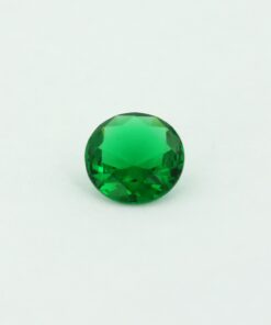 Loose Round Cut Emerald CZ Gemstone Cubic Zirconia May Birthstone Front