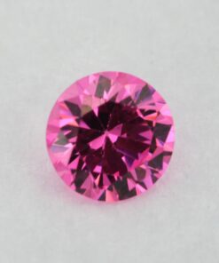 Loose Round Cut Pink CZ Gemstone Cubic Zirconia October Birthstone Front