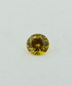 Loose Round Cut Citrine CZ Gemstone Cubic Zirconia November Birthstone Front