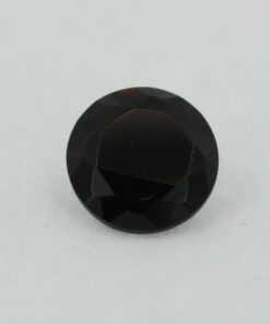 Loose Round Cut Black Onyx CZ Gemstone Faceted Cubic Zirconia Front