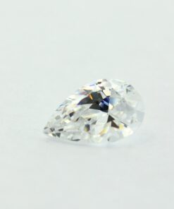 Loose Pear Shape Clear CZ Gemstone Cubic Zirconia April Birthstone Front