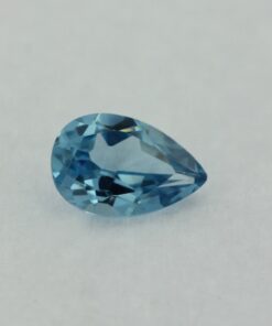 Loose Pear Shape Aquamarine CZ Gemstone Cubic Zirconia March Birthstone Front