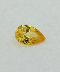 Loose Pear Shape Citrine CZ Gemstone Cubic Zirconia November Birthstone Front