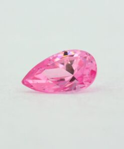 Loose Pear Shape Pink CZ Gemstone Cubic Zirconia October Birthstone Front