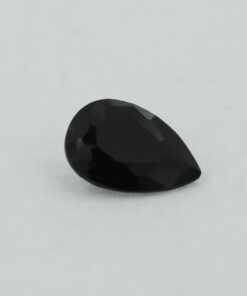 Loose Pear Shape Black Onyx CZ Gemstone Faceted Cubic Zirconia Front