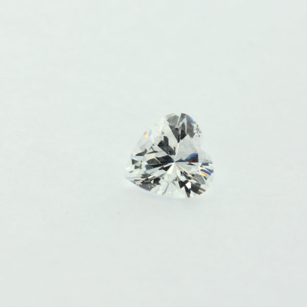 Loose Heart Shape Clear CZ Gemstone Cubic Zirconia April Birthstone Front