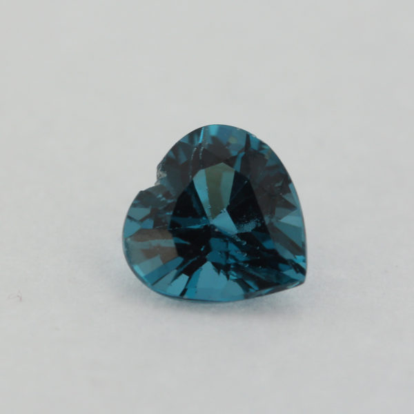 Loose Heart Shape Blue Zircon CZ Gemstone Cubic Zirconia December Birthstone Front