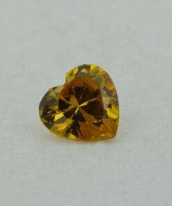 Loose Heart Shape Citrine CZ Gemstone Cubic Zirconia November Birthstone Front