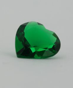 Loose Heart Shape Emerald CZ Gemstone Cubic Zirconia May Birthstone Front