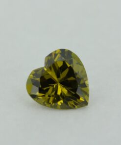 Loose Heart Shape Peridot CZ Gemstone Cubic Zirconia August Birthstone Front