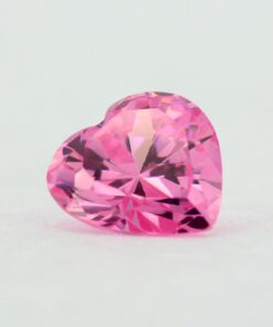 Loose Heart Shape Pink CZ Gemstone Cubic Zirconia October Birthstone Front