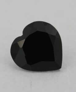 Loose Heart Shape Black Onyx CZ Gemstone Faceted Cubic Zirconia Front