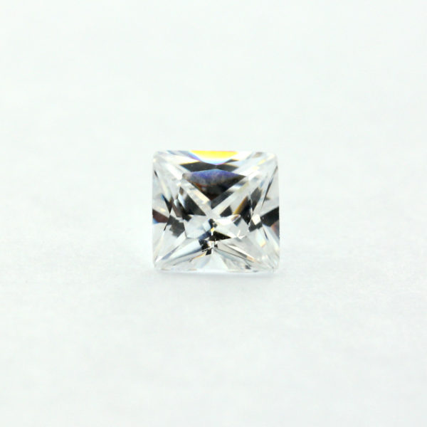 Loose Princess Cut Clear CZ Gemstone Cubic Zirconia April Birthstone Front