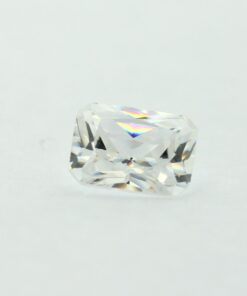 Loose Emerald Cut Clear CZ Gemstone Cubic Zirconia April Birthstone Front