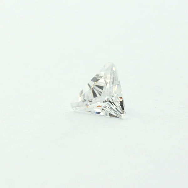 Loose Triangle Cut Clear CZ Gemstone Cubic Zirconia April Birthstone Front