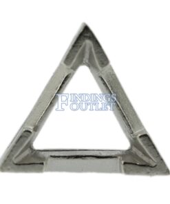 14k White Gold V-End Triangle Stud Earring Mounting Setting Push Back Post Zoom