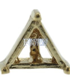 14k Yellow Gold Triangle Stud Earring Mounting Setting Push Back Post 3 Prong Zoom