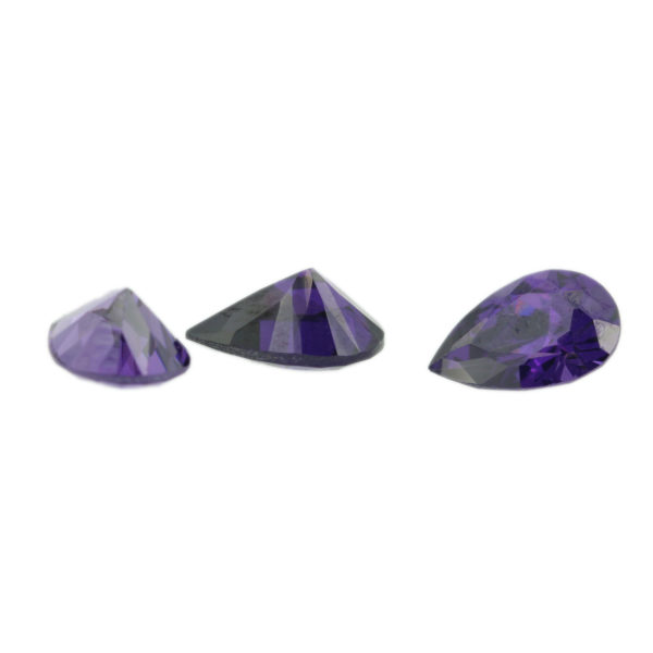 Loose Pear Shape Amethyst CZ Gemstone Cubic Zirconia February Birthstone Group