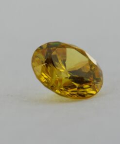 Loose Round Cut Citrine CZ Gemstone Cubic Zirconia November Birthstone Angle