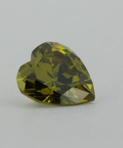 Loose Heart Shape Peridot CZ Gemstone Cubic Zirconia August Birthstone Side