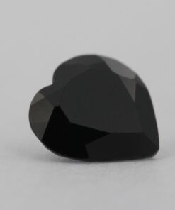 Loose Heart Shape Black Onyx CZ Gemstone Faceted Cubic Zirconia Side