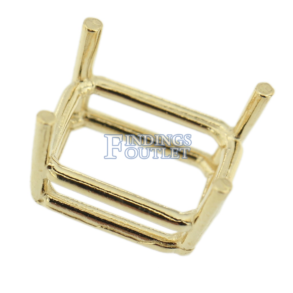 14K Yellow Gold Pear Wire Basket Setting Mounting 4 Prong - Findings Outlet