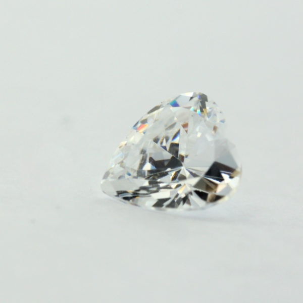 Loose Heart Shape Clear CZ Gemstone Cubic Zirconia April Birthstone Angle