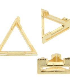 14K Yellow Gold Triangle Wire Basket Setting Mounting V-Ends 3 Prong