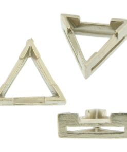 14K White Gold Triangle Wire Basket Setting Mounting V-Ends 3 Prong