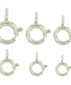 14K Solid White Gold Spring Ring Clasp Round Open Jump Ring 4.5mm - 7mm 1 Piece