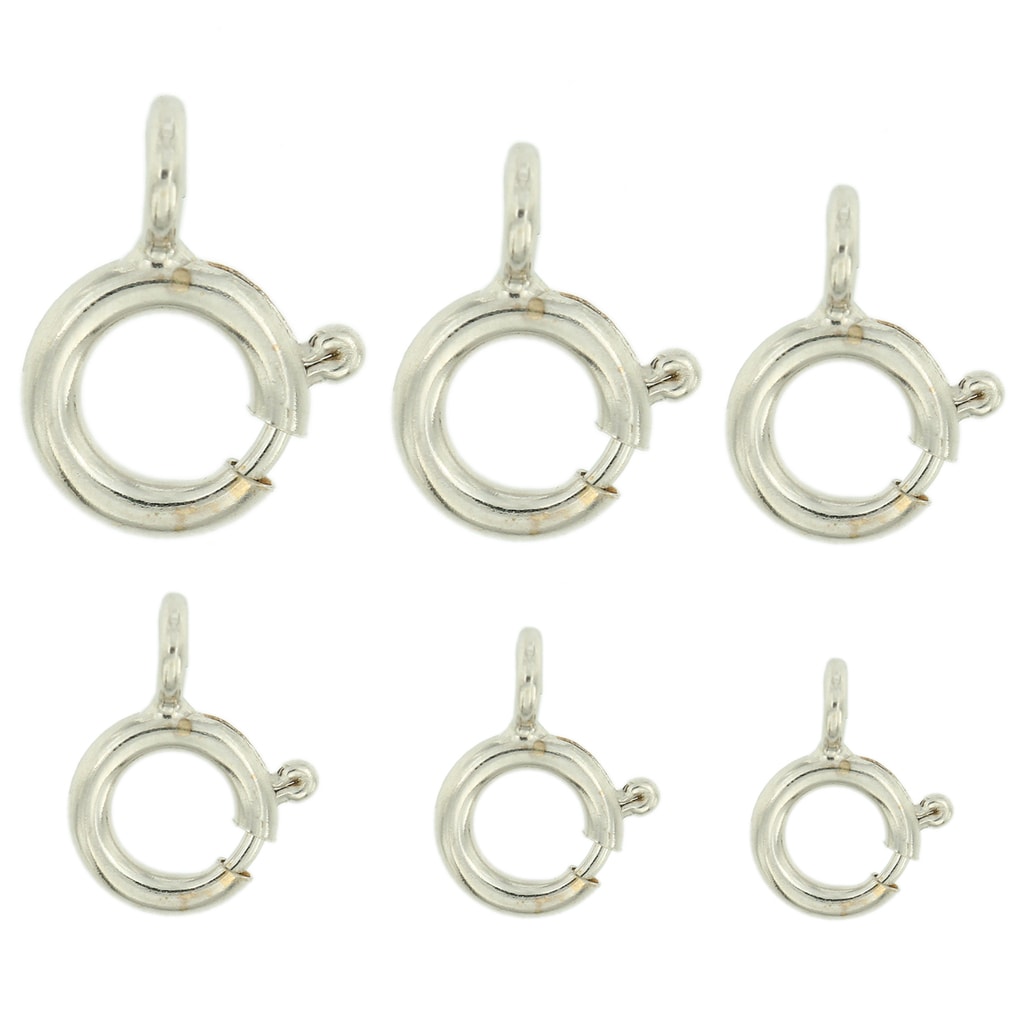 Sterling Silver 5.5mm Spring Ring Clasp Closed Ring