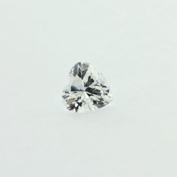 Loose Heart Shape Clear CZ Gemstone Cubic Zirconia April Birthstone Angle 2