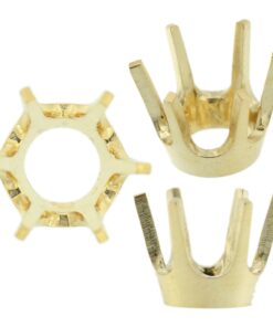 14K Yellow Gold Round V34 Low Base Head Setting Mounting 6 Prong