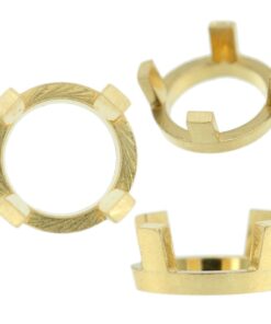 14K Yellow Gold Round Low Base Head Setting Mounting 4 Prong