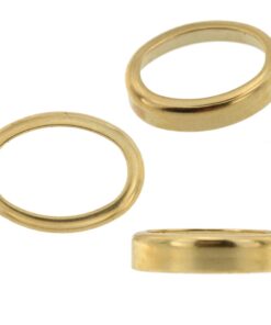 14K Yellow Gold Oval Cut Bezel Head Setting Mounting