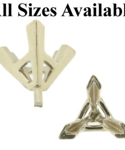 14K White Gold V-End Triangle 3 Prong Peg Head Setting Standard For Center Stone