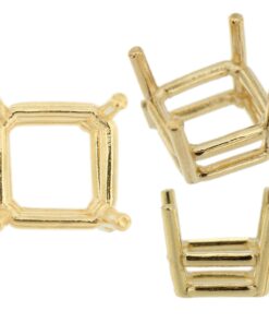 14K Yellow Gold Princess Wire Basket Setting Mounting 4 Prong