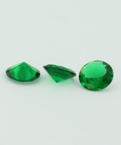 Loose Round Cut Emerald CZ Gemstone Cubic Zirconia May Birthstone Group