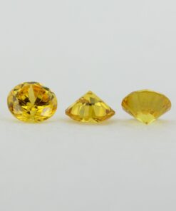 Loose Round Cut Citrine CZ Gemstone Cubic Zirconia November Birthstone Group