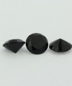 Loose Round Cut Black Onyx CZ Gemstone Faceted Cubic Zirconia Group