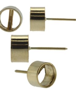 14k Yellow Gold Round Bezel Stud Earring Mounting Setting Screw Back Post