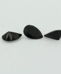 Loose Pear Shape Black Onyx CZ Gemstone Faceted Cubic Zirconia Group