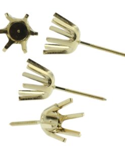 14k Yellow Gold Round Stud Earring Mounting Setting Screw Back Post 6 Prong