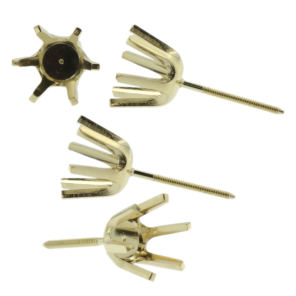 14 KT Lock and Key Polished flat screw back earrings