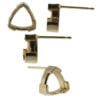 14k Yellow Gold V-End Trillion Stud Earring Mounting Setting Push Back Post