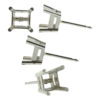 Platinum Princess Stud Earring Mounting Setting Push Back Post 4 Prong