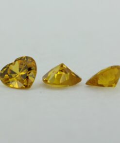 Loose Heart Shape Citrine CZ Gemstone Cubic Zirconia November Birthstone Group