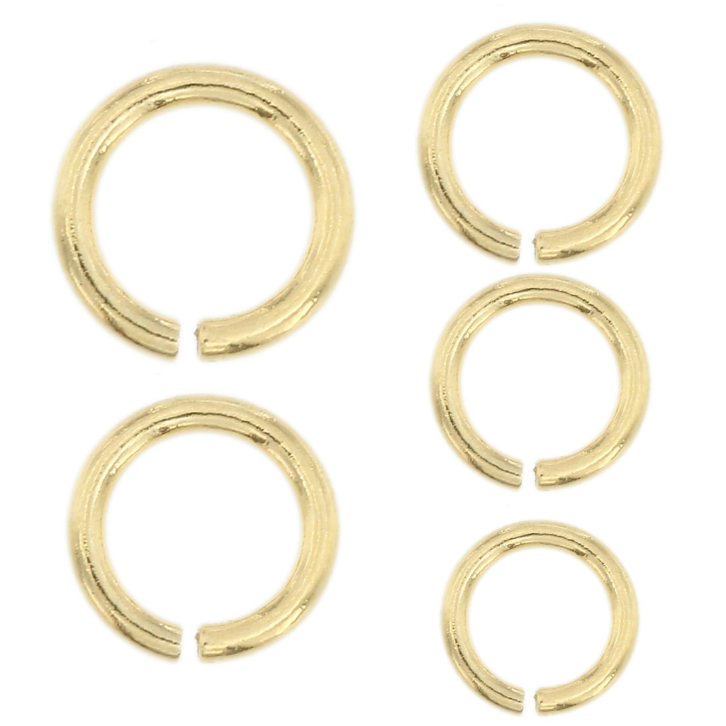 14K Solid Yellow Gold Jump Ring Round Open 2.5mm - 5.5mm Chain End 1 Piece  USA